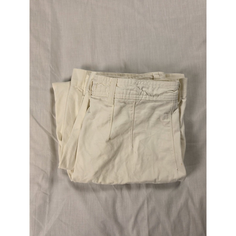 We The Free Pants Womens 28 White Cotton Wide Leg Twill Chino Cropped Casual